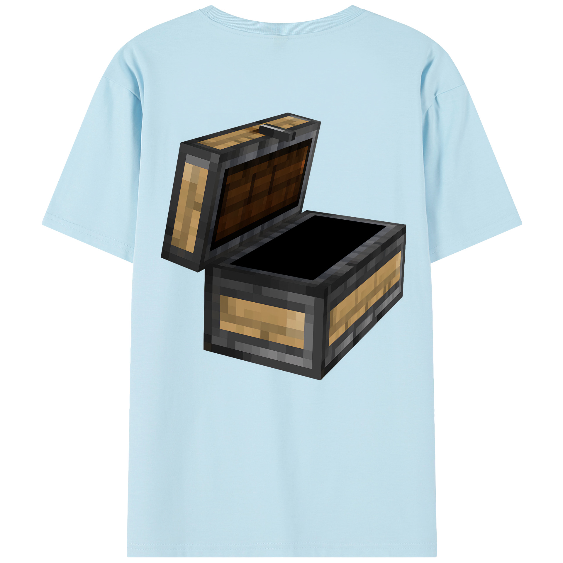 （画像用） マインクラフト ブロックの世界 Minecraft MC Block world 綿100％半袖Tシャツ（背面プリント）
